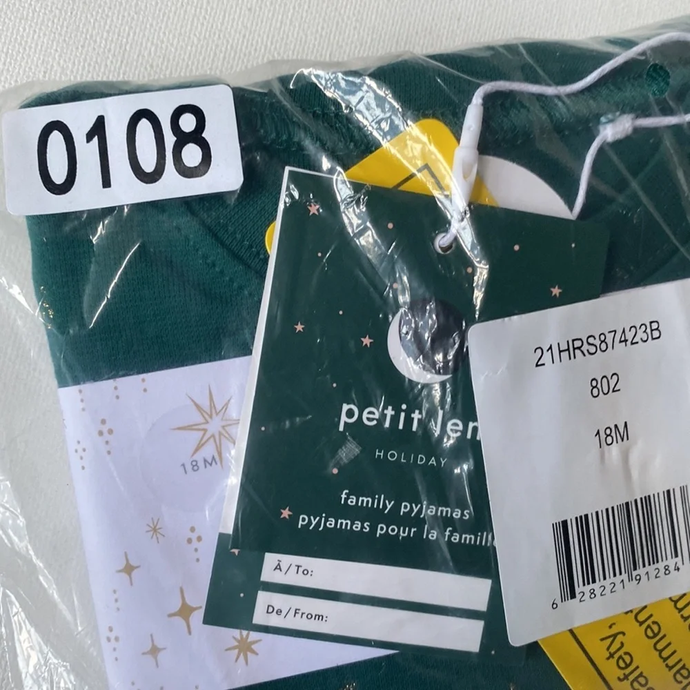 PETIT LEM Star Print Pyjama Set Dark green,‎ Size 18M, NWT
